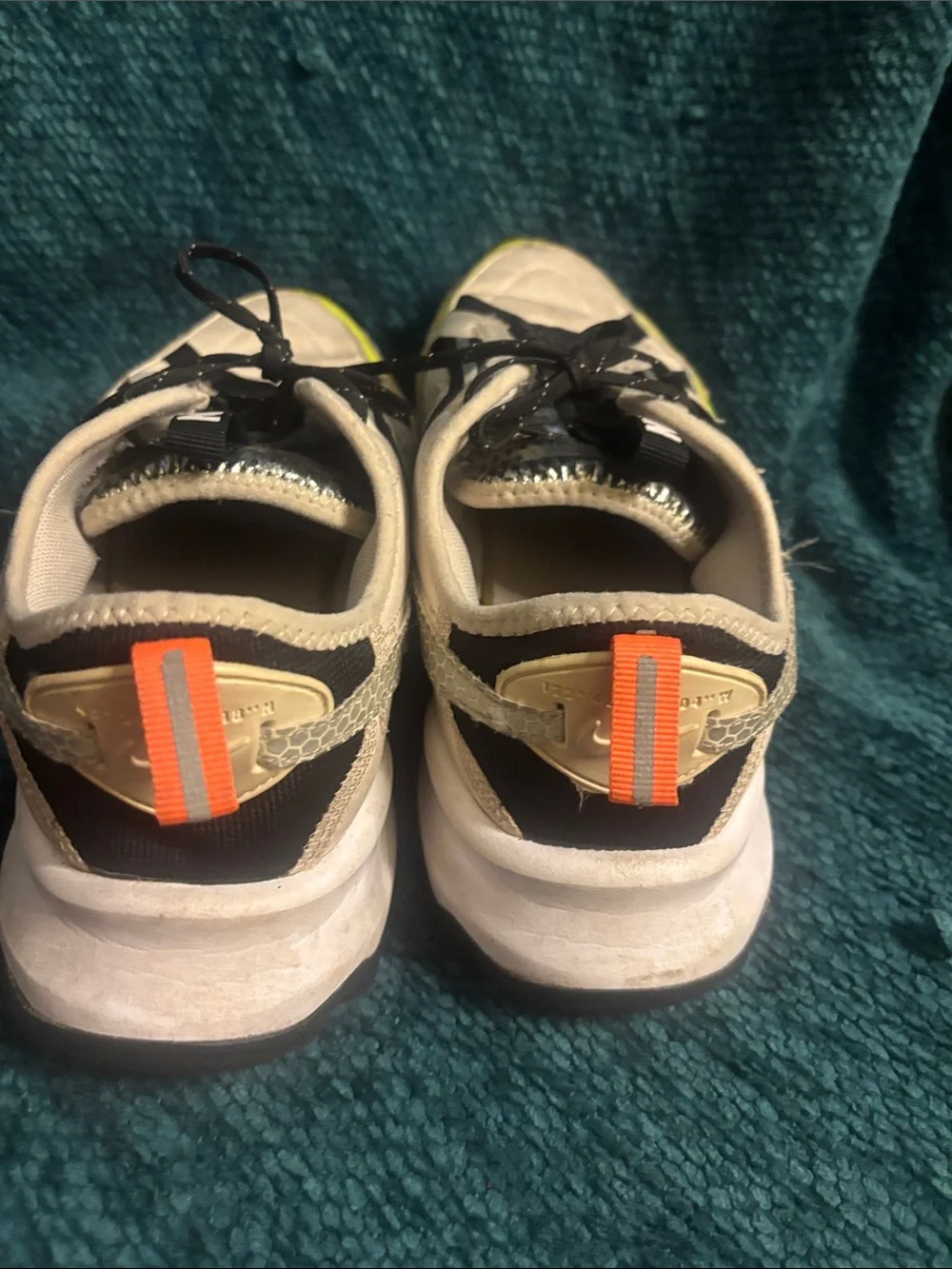 Nike Men’s Athletic Shoes in White, Black and Neon Yellow